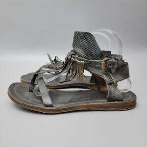 A.S. 98 Airstep Womens Sandals Shoes Fringes Leather Gladiator 8 EU 39